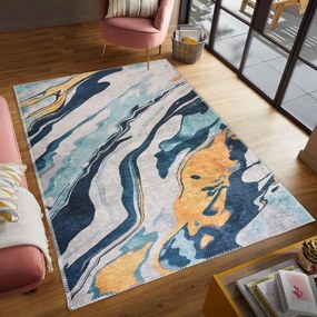 Жълто-син килим подходящ за пране 80x150 cm Colors of Joy – Vitaus