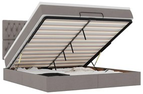 3314104 vidaXL Османска легло с матрак и LED, таупе, 160x200 см, плат