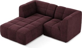 Бордо кадифен ъглов диван (ляв ъгъл) Aloha – Makamii
