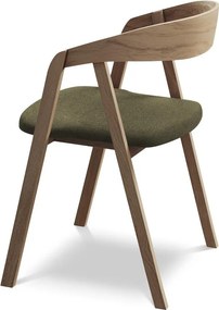 Зелен трапезен стол от масивна дървесина Erika – Makamii