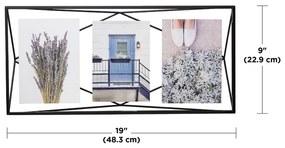 Черна метална стояща/висяща рамка 48x23 cm Prisma – Umbra