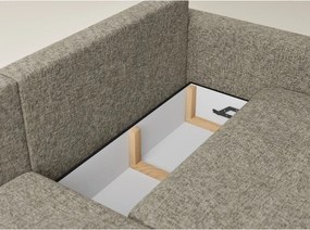 Кафяв шенилов сгъваем/с място за съхранение ъглов диван (ляв ъгъл) Leon – Maison de Rêve