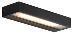 Модерна стенна лампа черна 22 см с LED IP65 - Хана