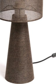Кафява настолна лампа с текстилен абажур (височина 58 cm) Micky – Light &amp; Living
