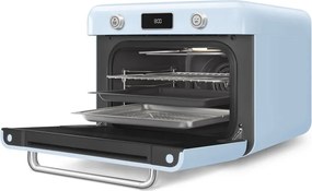 Мини фурна с комбинирана пара Smeg COF01PBEU, 1800 W, 10 функции, LCD дисплей, 40-230C, Пастелно синя