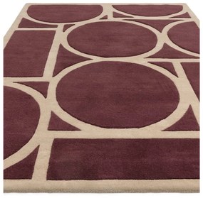 Тъмнокафяв вълнен килим 160x230 cm Metro Plum - Asiatic Carpets