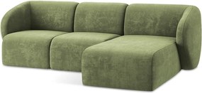 Зелен шенилов ъглов диван (десен ъгъл) Lani – Makamii
