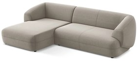 Бежов кадифен ъглов диван (ляв ъгъл) Moana – Makamii