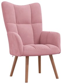 328055 vidaXL Релакс стол, розов, кадифе