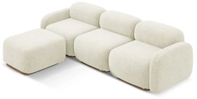 Кремав модулен ъглов диван от букле Ailani – Makamii