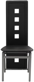 243645 vidaXL Tрапезни столове, 4 бр, черни, изкуствена кожа