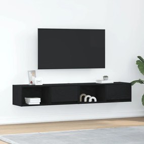 861457 vidaXL ТB шкафове, 2 бр, черен дъб, 80x31x25,5 см, инженерно дърво
