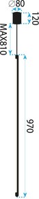 Плафон LED APP1413-C BLACK 100cm