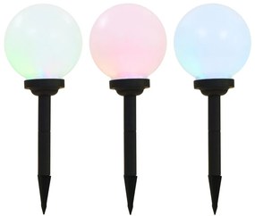 Sonata Градински соларни лампи, LED, 3 бр, сферични, 20 см, RGB