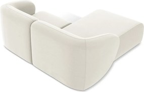 Бежов кадифен ъглов диван (ляв ъгъл) Lani – Makamii