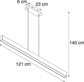Висяща лампа бяла вкл. LED 3-степенно димиране 2700-4000K с DIP превключвател - Keane