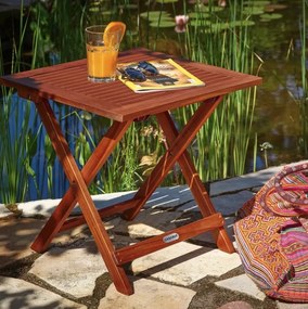Сгъваема градинска маса от масив от акация - 70 x 70 cm