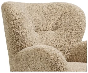 Светлокафяво кресло от прежда с примки от букле Lunaro – House Nordic