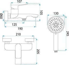 Смесител за вана PREMIUM REA Vision Gold