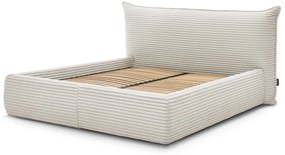 Бежово двойно легло 180x200 cm тапицирано с място за съхранение с включена подматрачна рамка Jade – Bobochic Paris