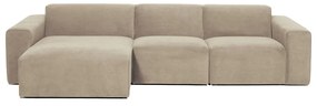 Бежов ъглов диван от велур (ляв ъгъл) Sting - Scandic