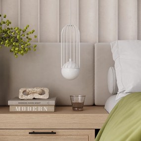 Бяло висящо осветително тяло със стъклен абажур Belinda – Sollux