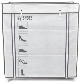 Черно-бяла текстилна етажерка за обувки Обувки, 25 отделения - Compactor