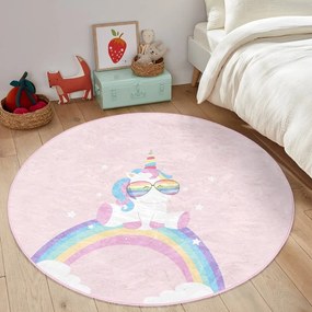 Розов детски килим ø 100 cm Comfort - Mila Home