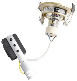 Комплект от 6 модерни вградени спота златисти кръгли IP44 - Xena