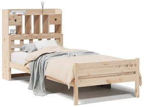 3322257 vidaXL Легло с рафтове за книги, без матрак, 90x200 см, бор масив