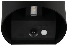 LED стенно външно осветително тяло с USB със сензор за движение (височина 10 cm) Genie – Trio