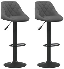 335350 vidaXL Бар табуретки, 2 бр, тъмносиви, кадифе