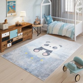 Детски килим със сладка панда върху облак Ширина: 160 см | Дължина: 220 см
