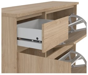 Накланяща се стойка за обувки от дъбов декор в естествен цвят 109x93x32 cm Naia – Tvilum