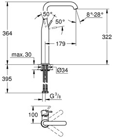 Maca Кран за тоалетна Grohe Essence New Cosmopolitan-Glossy silver