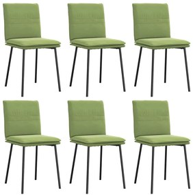 3315617 vidaXL Трапезни столове, 6 бр, светлозелени, кадифе