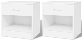 Sonata Нощно шкафче с чекмедже, 2 бр, цвят бял