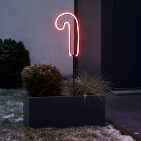 Коледна неонова лампа за забиване червена захарна тръстика с LED и таймер IP44 - Fura