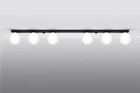 Черно осветително тяло за таван със стъклен абажур ø 12 cm Umerta – Sollux