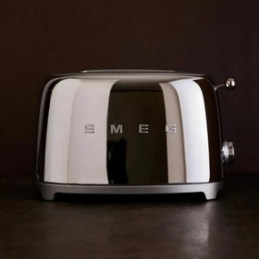 Тостер за хляб SMEG 50's Style TSF01SSEU, 950W, 2 филии, 6 нива, Тавичка за трохи, Вграден кабел, Неръждаема стомана, Сребрист