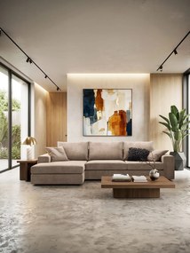 Ъгъл диван Mission-Customizable-230φ 145β cm.-beige