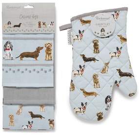 Чаени кърпи и кърпа за съдове в комплект от 4 бр. Curious Dogs – Cooksmart ®
