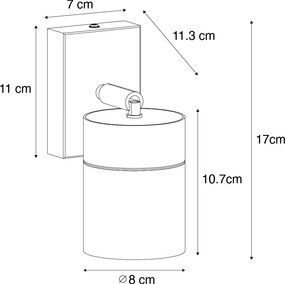 Външен аплик черен AR70 регулируем IP44 - Solo