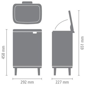 Кош за боклук Brabantia Bo Small Hi 1006647, 12 л, Плавно и безшумно отваряне, Противоплъзгаща основа, Бял