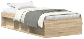 3203847 vidaXL Рамка за легло сонома дъб 75x190см Small Single