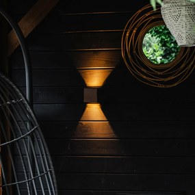 Външна стенна лампа ръждиво кафява с LED 2-светлина IP54 - Edwin