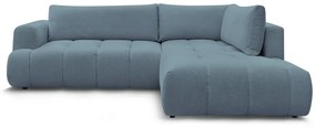 Син сгъваем/с място за съхранение ъглов диван (десен ъгъл/L форма) Fuji – Bobochic Paris
