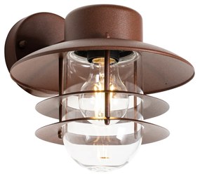 Индустриална стенна лампа ръждиво кафява IP44 - Shell