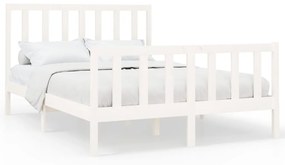 3106699 vidaXL Рамка за легло без матрак, бял, 120x200 см, бор масив