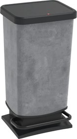 Сив кош за боклук с педали от рециклирана пластмаса 40 л Paso - Rotho